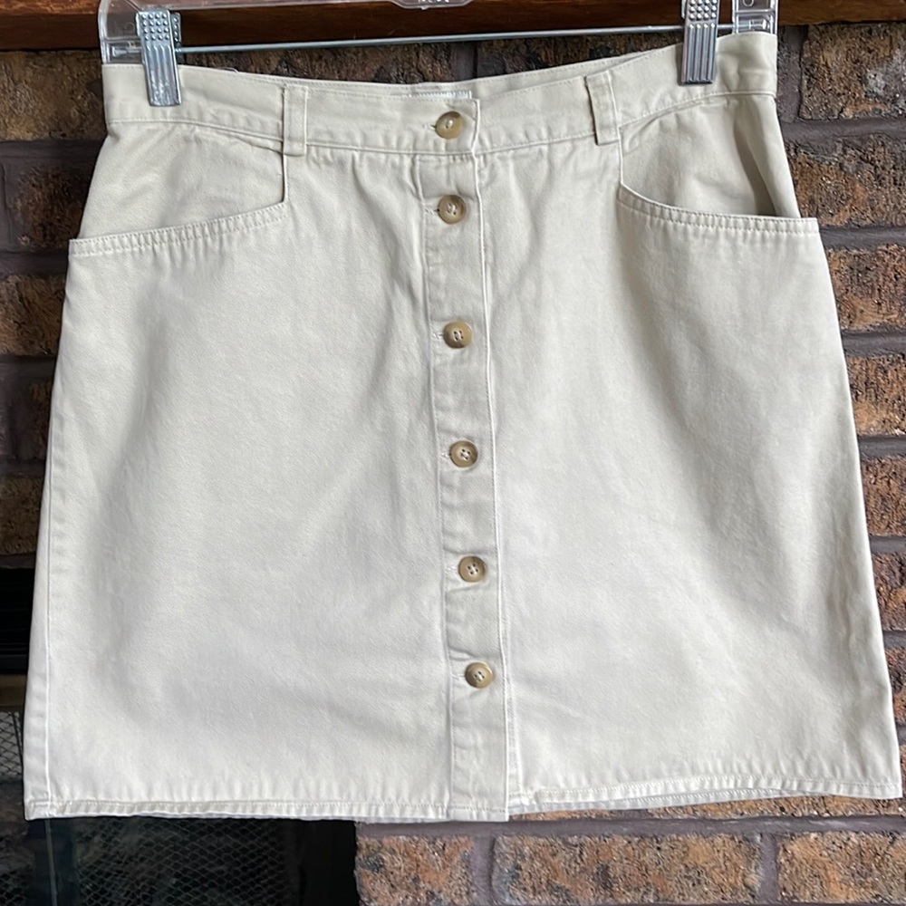 Gap khaki button-front short skirt